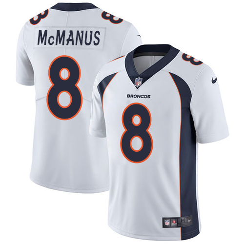 2019 men Denver Broncos 8 McManus white Nike Vapor Untouchable Limited NFL Jersey